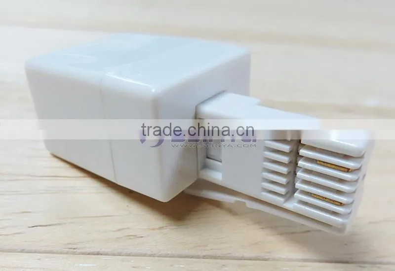 BT Male UK Plug to 6P4C RJ11 US Telephone Socket Cable Connector