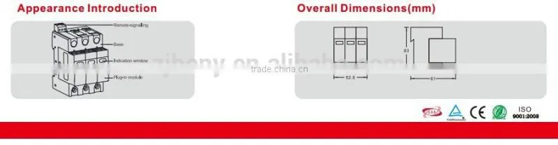 1000V 40kA DC SPD DC lightning arrester for photovoltaic