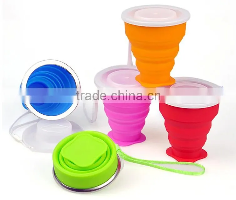 2015 silicone collapsible water bottle, water sport cup