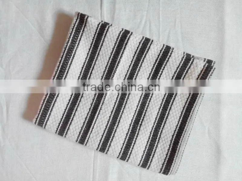 cotton black and white horizontal bands kitchen towel
