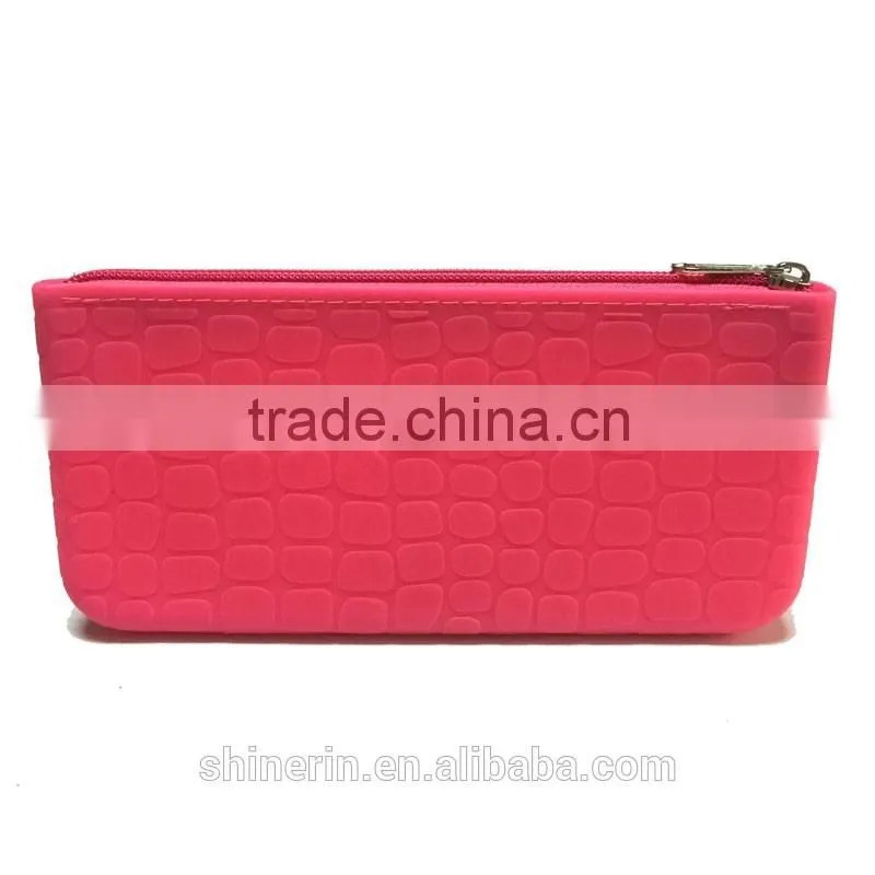 Surface Leather Shape Wallet Purse Lady's Clutch Zipper Pouch Fashion Silicone Bag