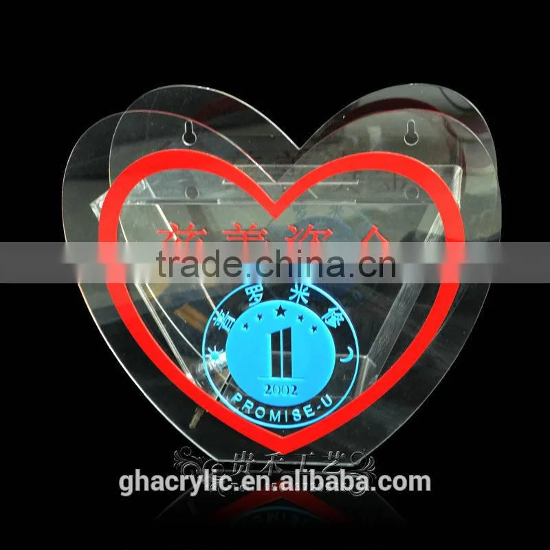 GH-RJ014 Heart shape Acrylic Donation Box ,Durable Acrylic Donation Box