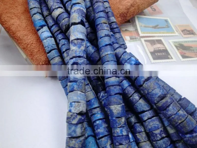 Morre Than AAA Lapis Lazuli Rondelle Beads Rough Coin Shape Loose Gemstone