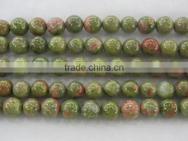 semi precious gemstone Unakite round beads made in China