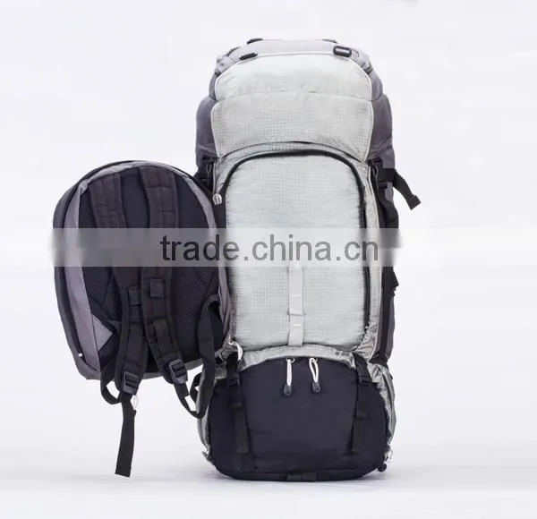 Foldable waterproof hiking backpack with a small backpack
