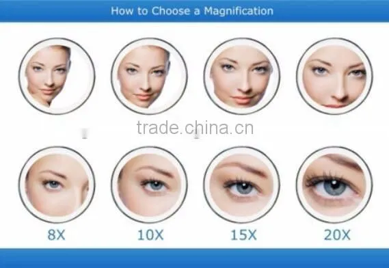 Wholesale 2 sides Magnifying Folding LED 1x & 10X Magnification Cosmetic Lighted Travel LED Light Makeup Mirror