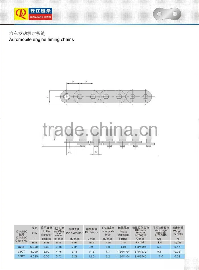 Timing chain / automotive engine chain 25 25H 06B