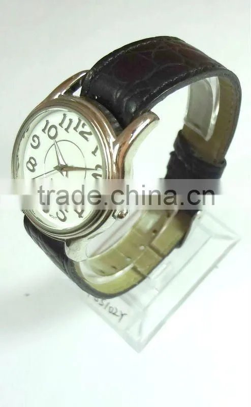 fashion interchangeable strap watch for men cheap PU leather promotion watch custom PU leather watch