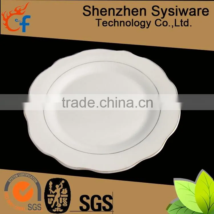 Ceramic plates with gold rim, gold decorative porcelain dinner plates, gold rimmed dinner plates