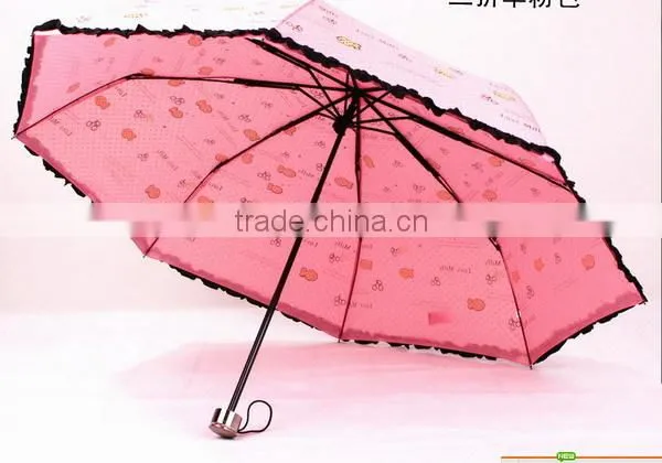 Hot sale popular three fold lipstick bottle umbrella