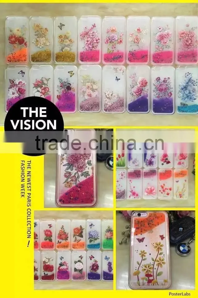 Moving Liquid Glitter Quicksand 3D Bling Tpu Phone Case For apple iphone 6 6s plus
