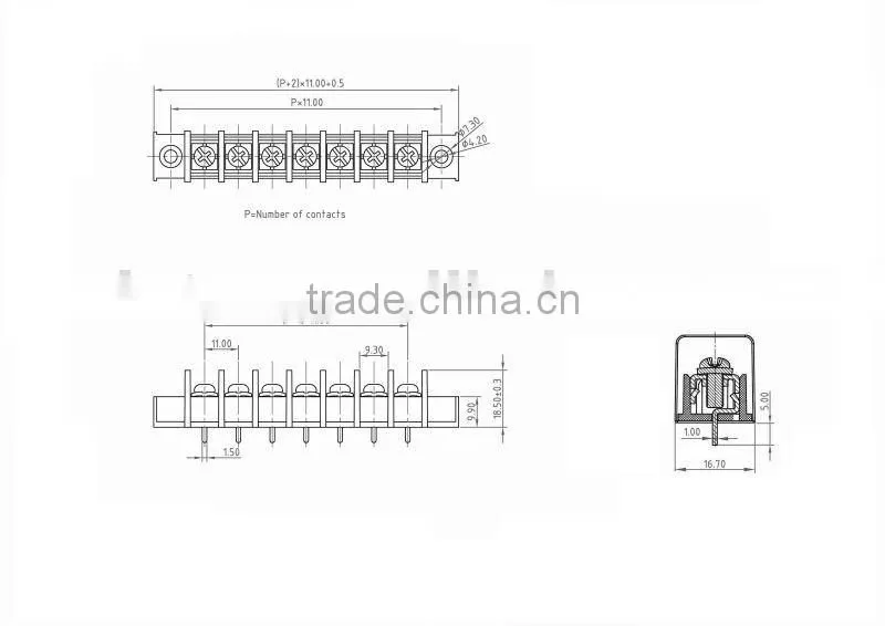 Barrier Terminal Block 11.0mm pitch TCE-65CM