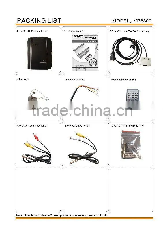 4 channel full D1 Mobile DVR VR8800