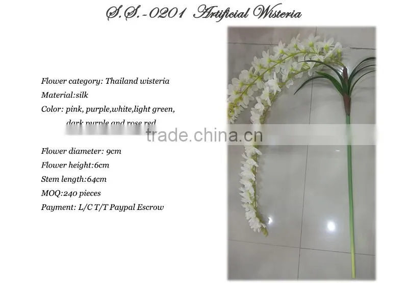 Artificial wisteria silk flower wall decoration