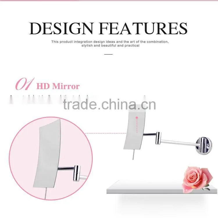 Bathroom adjustable wall mounted shaving mirror