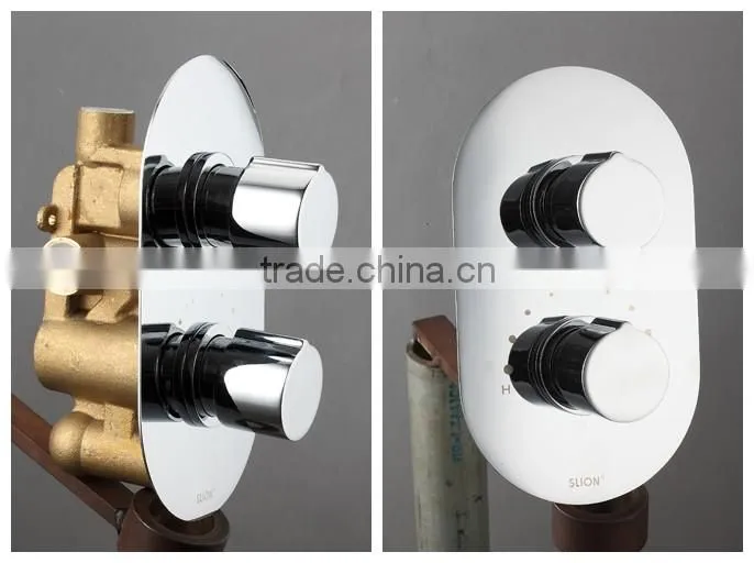 Round shower mixer thermostatic shower valve