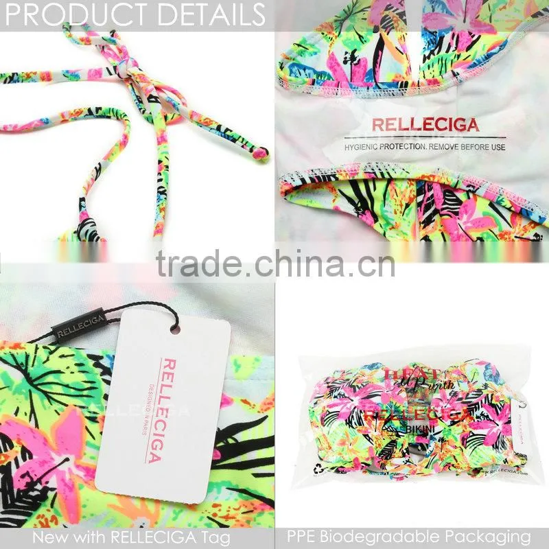 RELLECIGA 2016 Jungle Pattern One-piece Swimsuit with a Trio of Straps at Center Front Opening