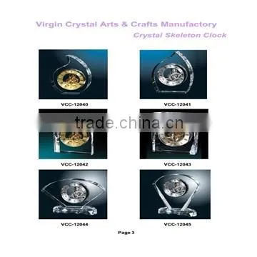 Sliver mechanical crystal table clock