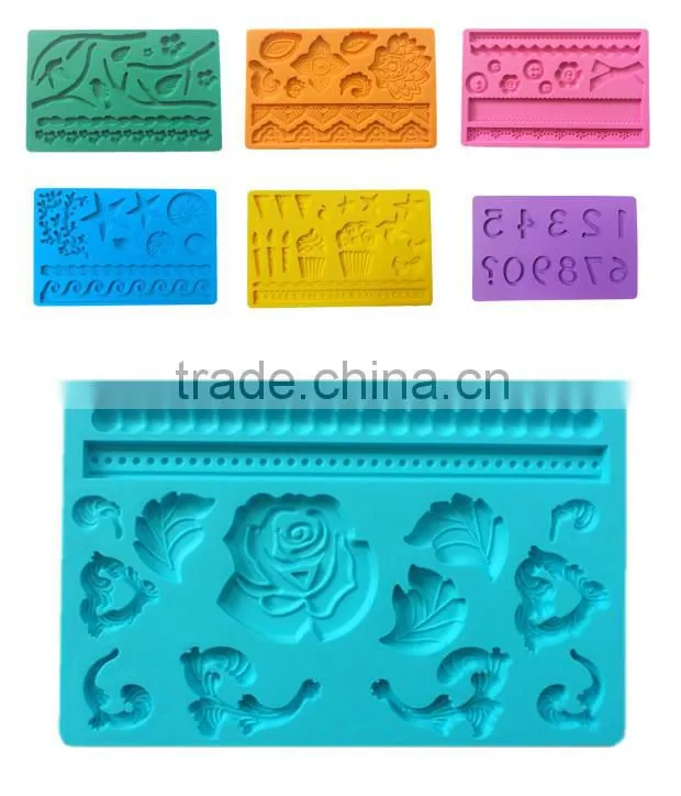 FD-009 New release silicone fondant mold decoration materials for cakes