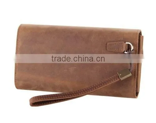 Hot sale fashion wallet vintage real leather wallet men's phone case wallet