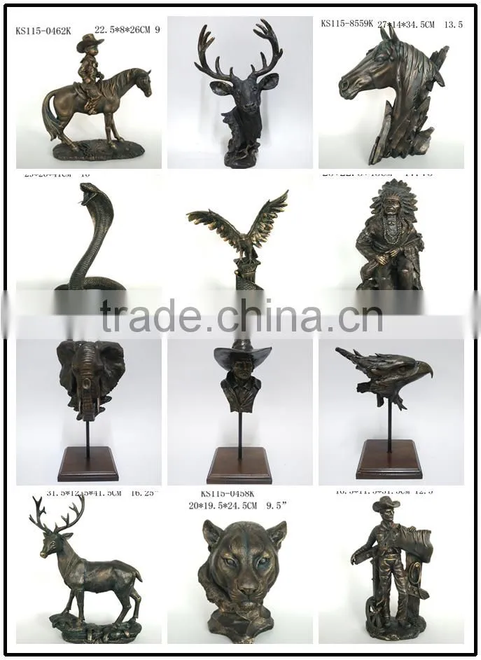 resin elephant head with base for home decoration