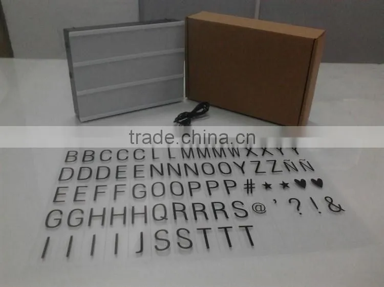 A4 size 3 line battery powered plastic cinema light box with 85 A-Z letters and symbols