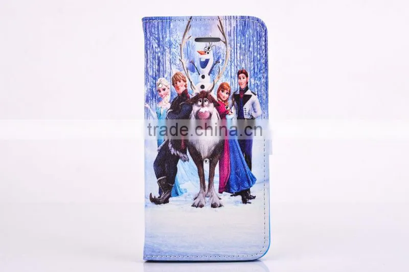 For iPhone 5/5s Frozen Flip Elsa Wallet Case With High Definiton Color Printing