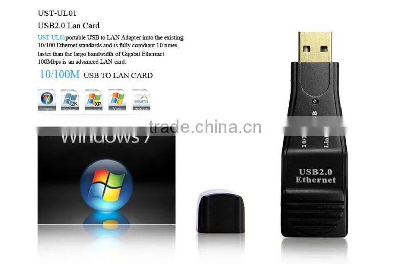 blak Usb 2.0 external network latest lan card with led light High Speed 480Mbps