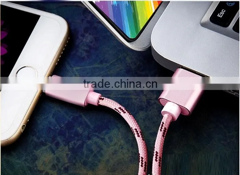 Nylon Braided high speed usb data cable for iphone 8Pin usb cable