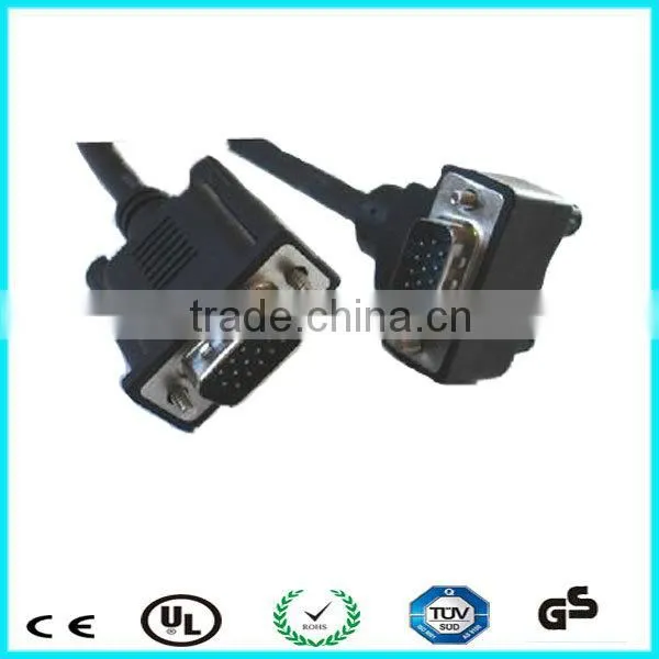 12ft right angle HD 15 pin vga to straight vga cable for camera