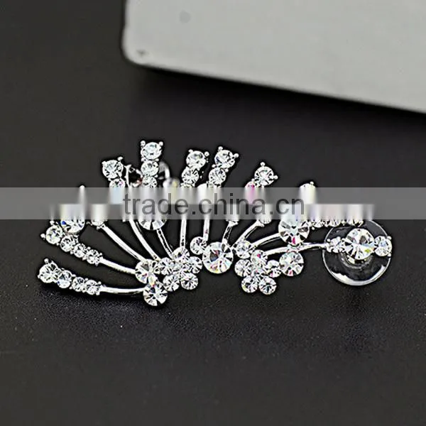 sector shape artificial man made full diamonds earrings woman
