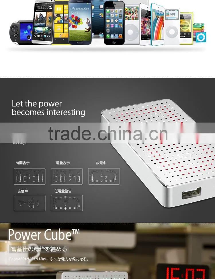 Aluminum portable powerbank 10000mah, mobile power bank battery charger