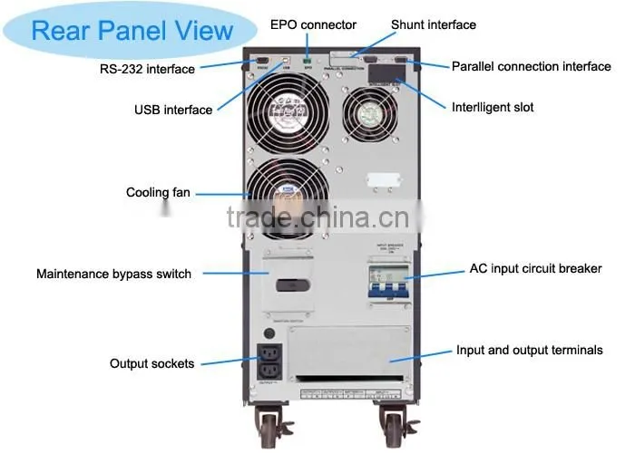 High frequency ups 15kva three phase delta online ups