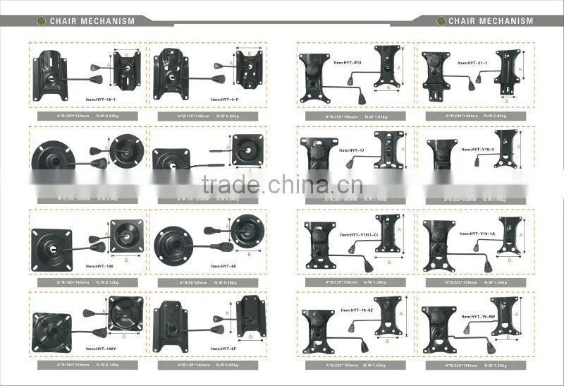 bw hot selling products chair mechanism swivel chair parts