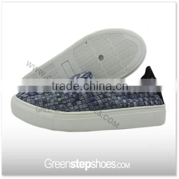 Girls Chic Slip-on Elastic Ribbons Woven Flats Leisure Shoes