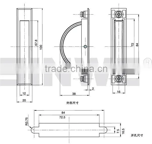 Chrome plated zinc-alloy cabinet handle