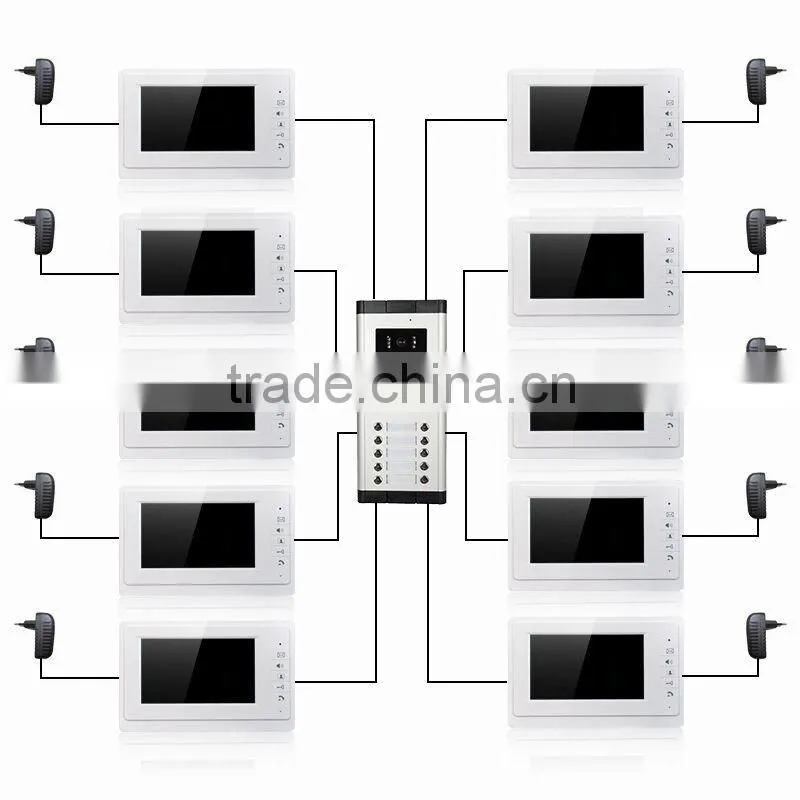 Door To Multi-Door Video Door Phone with rain cover doorbell 1VS 3-12 multi apartment video doorbell intercom