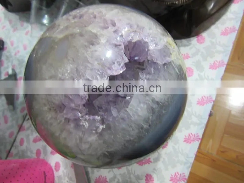 2015 hot sales natural amethyst crystal laughing balls