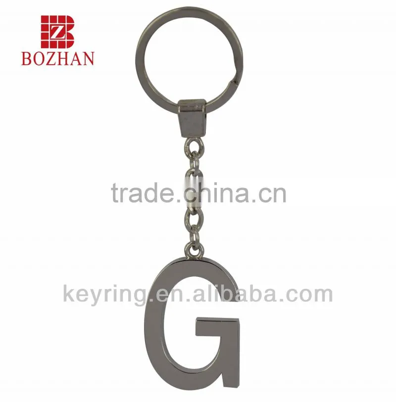 Alphabet shaped metal keychain, various sizes and colors are available