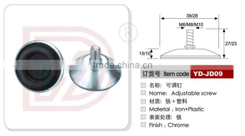 10mm adjustable sofa nail/glide nail