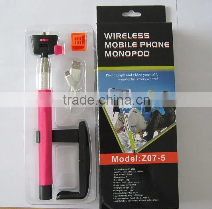 wireless bluetooth remote control monopod self-tim