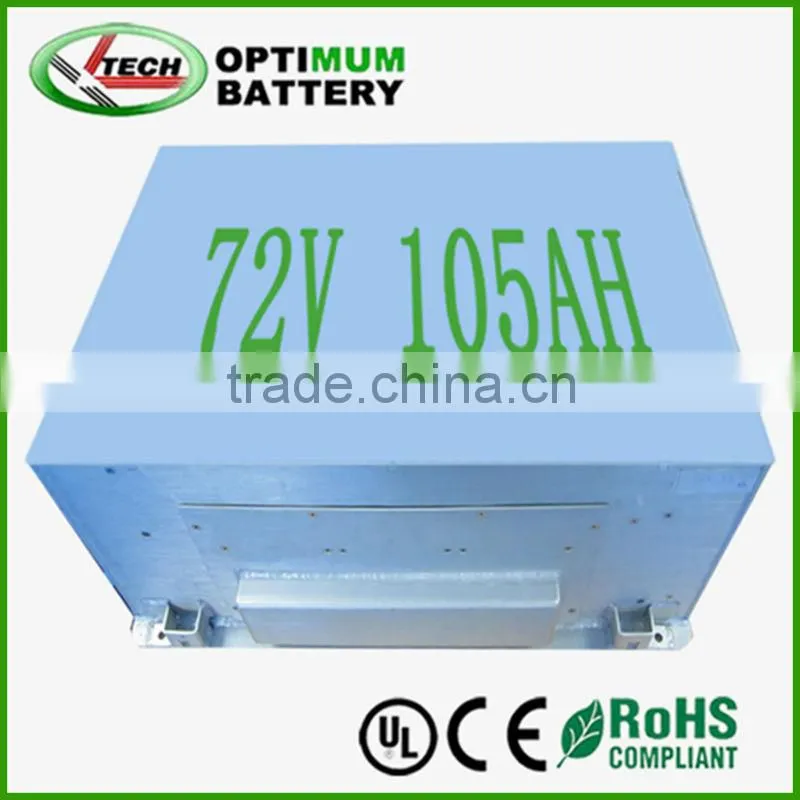 IP67 76v 105ah LiFePO4 electric car battery with smart BMS
