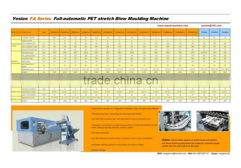 PET semi-automatic Bottle stretch blowing molding machinery