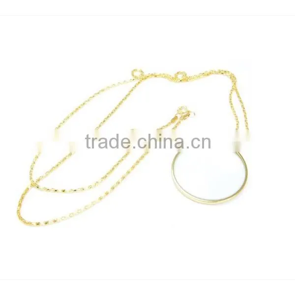 BJ62094-12092 6x Magnifier Pendant Gold Finish Necklace