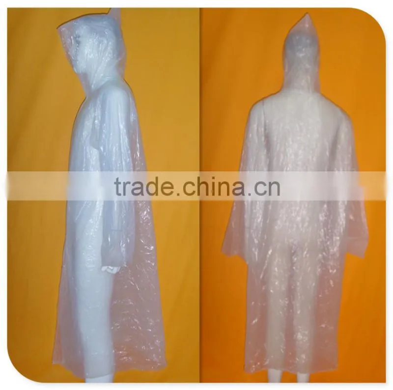 Lightweight Outdoor PE Raincoat Poncho - Milk