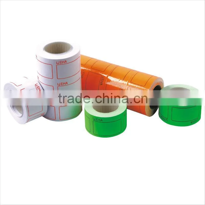 Russian Style White/Neon Color Adhesive Roll Price Label