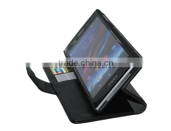 dualPU Stand Wallet Leather Case for Sony Xperia E1 dual