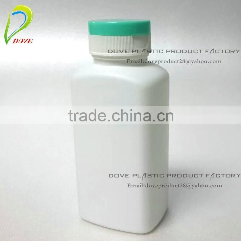wholesale 250ml PE material square medicine packing empty plastic pill bottles