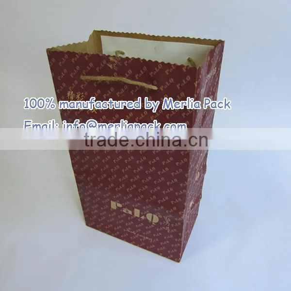 Premier Natural Kraft Shopping Bag Brown Natural String Jute Twines Hemp Rope Handles Serrated Bags