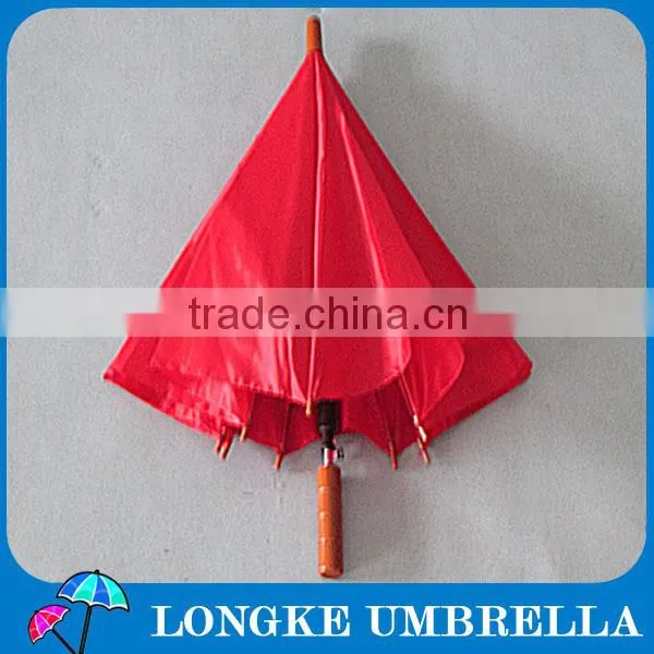 small size red Golf Umbrella with wooden handle